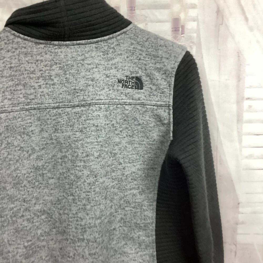 The North Face Jacket Black Gray Fleece Ribbed Sleeves M